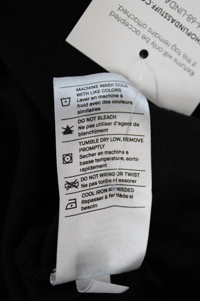 Vince Mens Short Sleeves Crew Neck Rugby Shirt Black Cotton Size Large