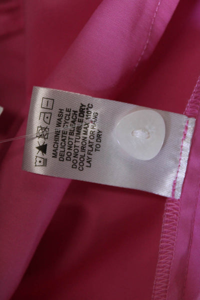 Crosby By Mollie Burch Womens Button Down Shirt Red Pink Cotton Sz Small