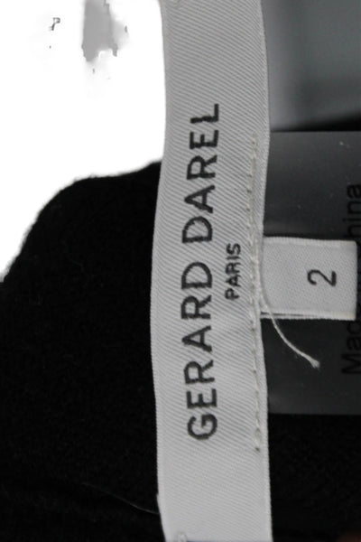 Gerard Darel Womens Herringbone Print Pencil Skirt Gray Black Wool Size 2