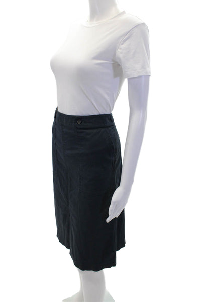 Gerard Darel Womens Knee Length Pencil Skirt Navy Blue Cotton Size EUR 42