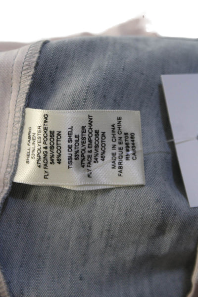 Tailored Rebecca Taylor Womens Linen Creased Wide Leg Dress Pants Blue Size 14