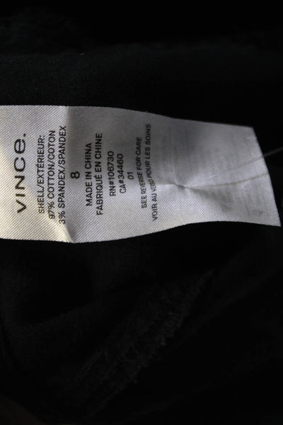 Vince Womens High Rise Zip Up Cargo Jogger Pants Black Cotton Size 8