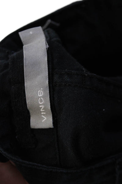 Vince Womens High Rise Zip Up Cargo Jogger Pants Black Cotton Size 8