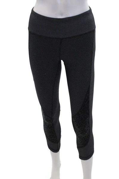 Lululemon Womens High Rise Spotted Trim Cropped Leggings Gray Size 4