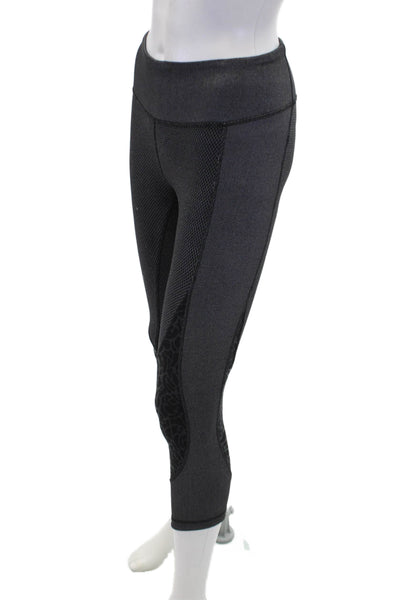 Lululemon Womens High Rise Spotted Trim Cropped Leggings Gray Size 4