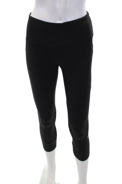 Lululemon Womens Mid Rise Stretch Knit Athletic Cropped Leggings Black Size 4