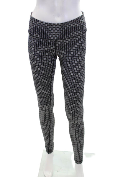 Lululemon wOMEWomens Mid Rise Geometric Knit Ankle Leggings Gray Black Size 4