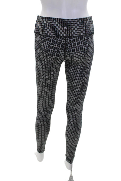 Lululemon wOMEWomens Mid Rise Geometric Knit Ankle Leggings Gray Black Size 4