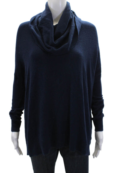Joie Womens Long Sleeve Oversized Cowl Neck Sweater Navy Blue Size Extra Small