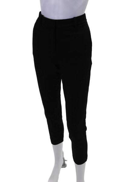 Theory Womens Textured Pleated Lined Zip Tapered Leg Dress Pants Black Size 04