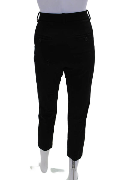 Theory Womens Textured Pleated Lined Zip Tapered Leg Dress Pants Black Size 04