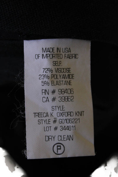Theory Womens Textured Pleated Lined Zip Tapered Leg Dress Pants Black Size 04