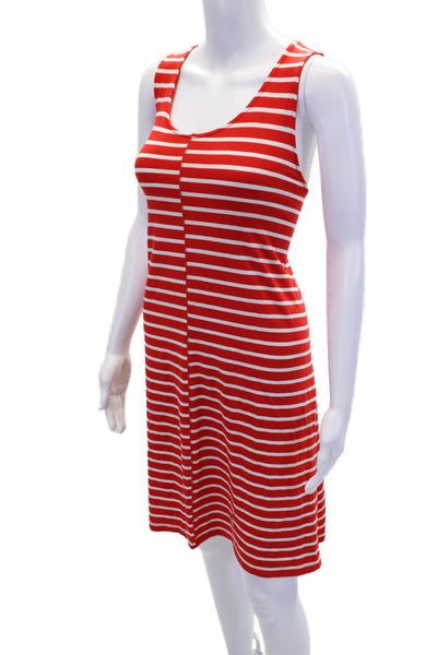 Lilla P Womens Scoop Neck Knee Length Striped Tank Dress Red White Size XL
