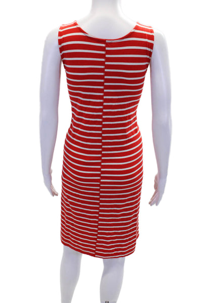 Lilla P Womens Scoop Neck Knee Length Striped Tank Dress Red White Size XL