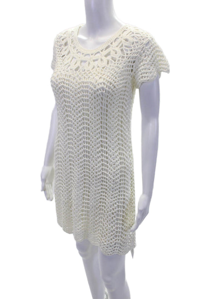 Show Me Your Mumu Womens Crochet The Day Away Tunic Dress White Size XS