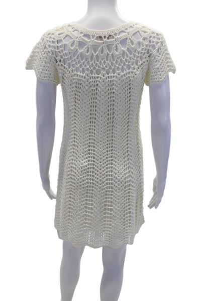 Show Me Your Mumu Womens Crochet The Day Away Tunic Dress White Size XS