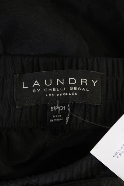 Laundry Women's Drawstring Waist Tapered Leg Cargo Jogger Pants Black Size S
