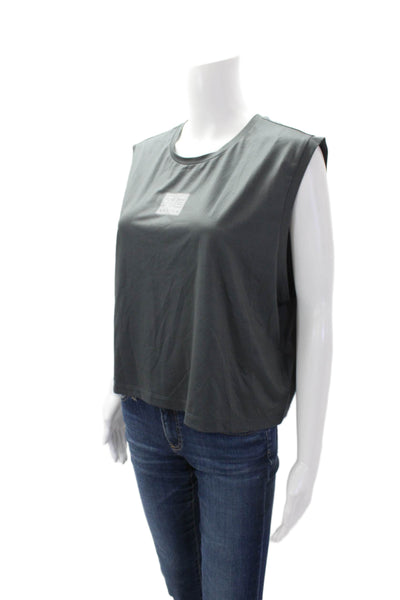 PE Nation Women's Round Neck Sleeveless Athletic Workout Top Gray Size L