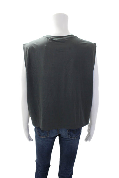PE Nation Women's Round Neck Sleeveless Athletic Workout Top Gray Size L