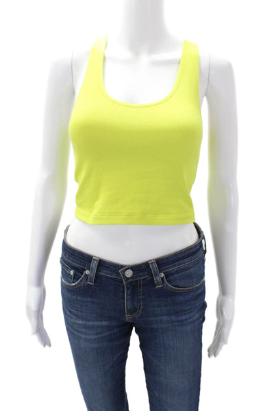The Upside Women's Scoop Neck Racerback Port Bra Neon Green Size XS