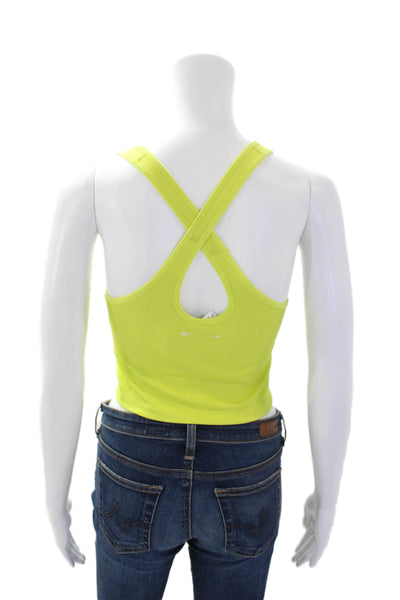 The Upside Women's Scoop Neck Racerback Port Bra Neon Green Size XS