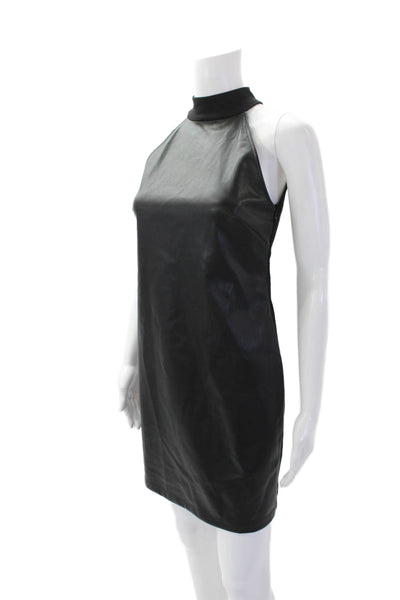 Drew Womens High Neck Sleeveless Lined Mini Sleek Dress Black Size XS