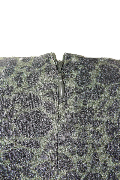 Hutch Womens Textured Sleeveless Round Neck Animal Print Dress Green Size XS