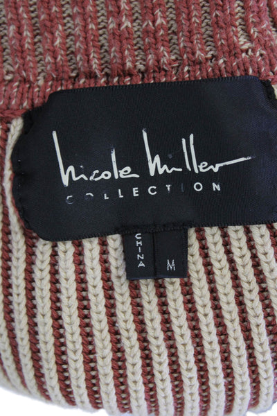 Nicole Miller Collection Womens Sleeveless Shell Sweater Pink Cotton Size Medium