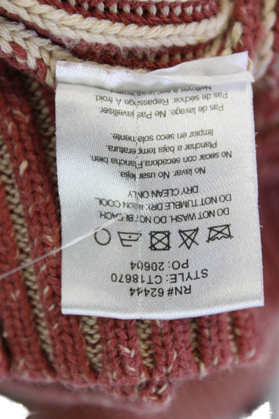 Nicole Miller Collection Womens Sleeveless Shell Sweater Pink Cotton Size Medium