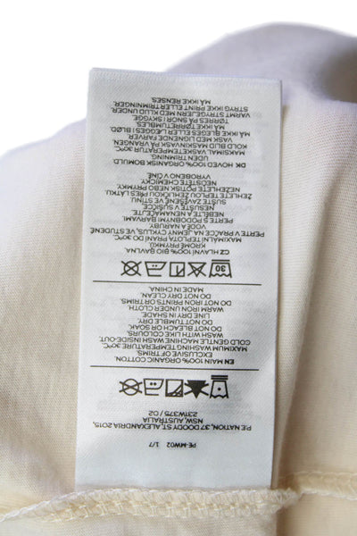 PE Nation Women's Round Neck Sleeveless Graphic Tank Top Beige Size XS
