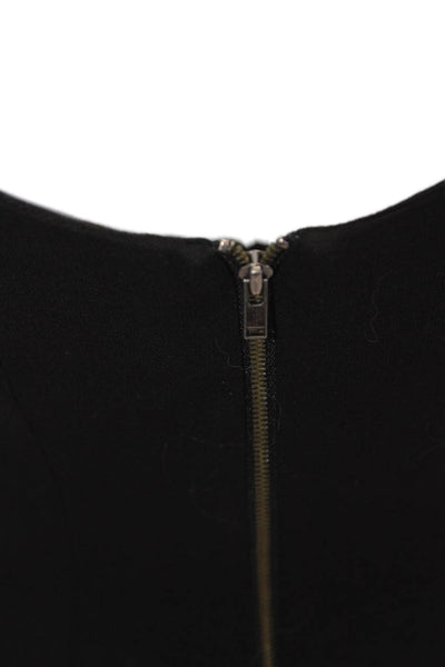 Helmut Lang Womens Short Cap Sleeves Knee Length Dress Black Wool Size 4