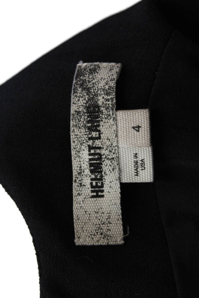 Helmut Lang Womens Short Cap Sleeves Knee Length Dress Black Wool Size 4
