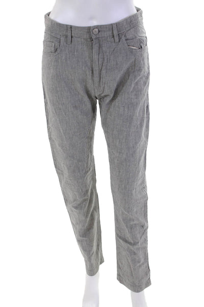 Isabel Marant Etoile Women's Button Closure Straight Leg Pants Gray Size 34