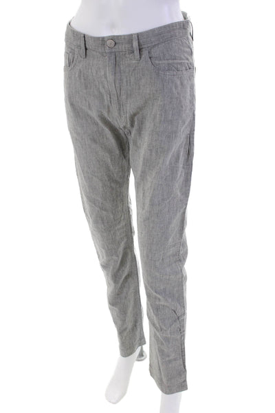 Isabel Marant Etoile Women's Button Closure Straight Leg Pants Gray Size 34