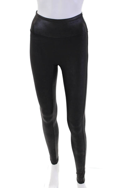 Spanx Womens Elastic Waistband High Rise Ankle Leggings Black Size Extra Small