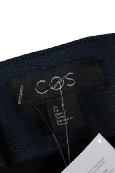COS Womens High Rise Zipper Side Skinny Leg Trouser Pants Navy Blue Size 2