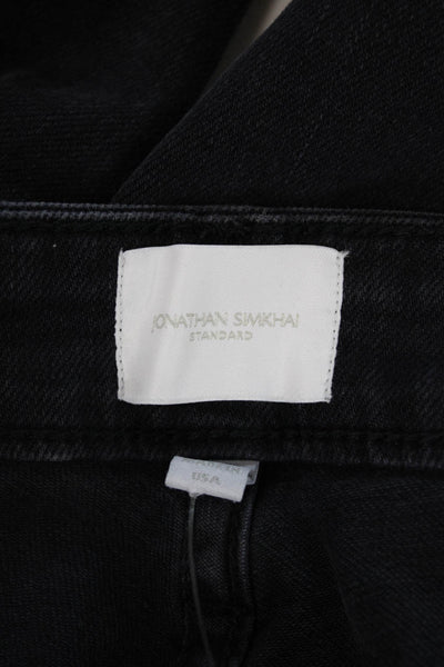 Jonathan Simkhai Womens Cotton Lightly Distressed Raw Hem Jeans Gray Size 27