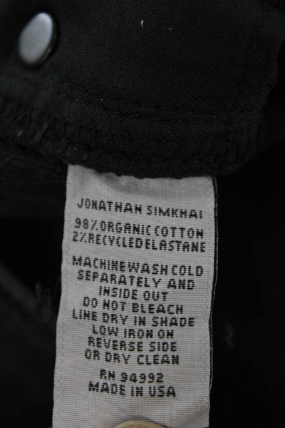 Jonathan Simkhai Womens Cotton Lightly Distressed Raw Hem Jeans Gray Size 27