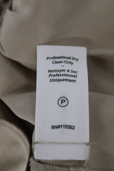 Cinq A Sept Womens Silk V-Neck Zipped Sleek Tank Top Blouse Beige Size S