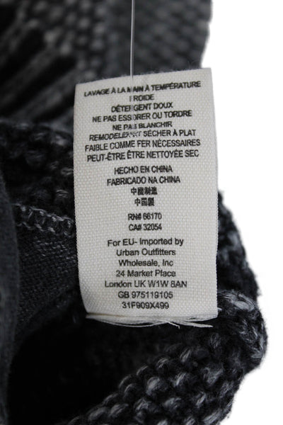 Free People Womens Full Zipper Cardigan Sweater Gray Black Cotton Size Small
