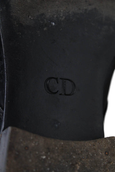 Dior Mens Lace Up Round Toe Glossy Leather Oxfords Black Size 41