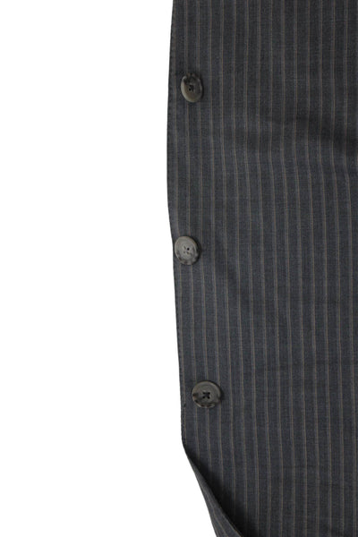 Ermenegildo Zegna Mens Wool Striped Three Button Lined Blazer Gray Size 54L