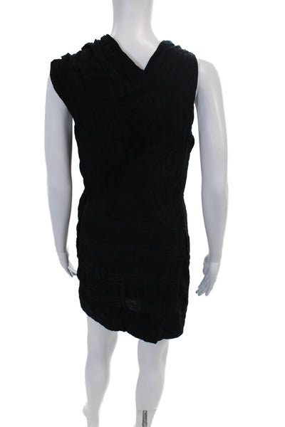 AllSaints Co Ltd Spitalfields Womens Cotton Plaid Drape Neck Dress Black Size 8