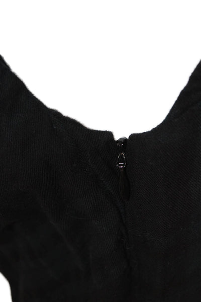 AllSaints Co Ltd Spitalfields Womens Cotton Plaid Drape Neck Dress Black Size 8