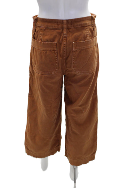 Madewell Womens Cotton High-Rise Wide-Leg Denim Jeans Orange Size 26