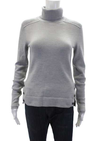Athleta Womens Long Sleeve Turtleneck Pullover Knit Sweater Gray Size 2XS