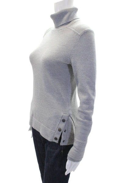 Athleta Womens Long Sleeve Turtleneck Pullover Knit Sweater Gray Size 2XS
