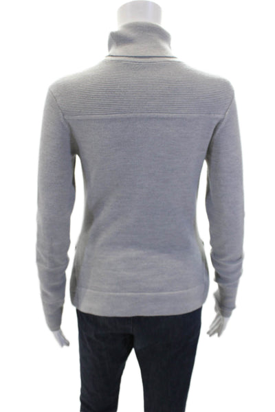 Athleta Womens Long Sleeve Turtleneck Pullover Knit Sweater Gray Size 2XS