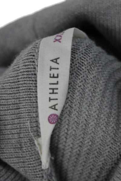 Athleta Womens Long Sleeve Turtleneck Pullover Knit Sweater Gray Size 2XS