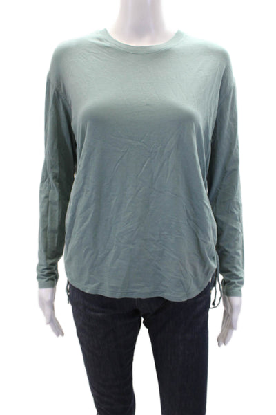 Lululemon Womens Basic Rouched Tied Side Detail Curved Hem Blouse Green Size 6